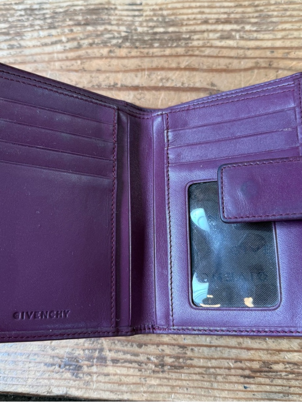 Givenchy Purple Leather & Canvas Buckle Monogram Designer Wallet - Picture 4 of 6
